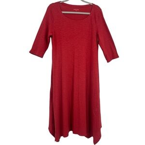 EILEEN FISHER Organic Cotton Hemp Twist Asymmetrical Hem Dress Size Medium